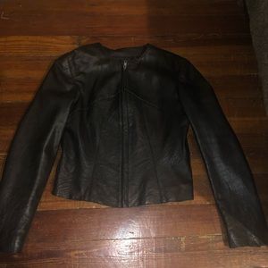 Black leather jacket